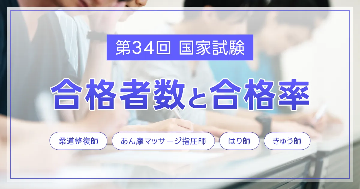 【2026年度速報】第34回 柔道整復師・あん摩マッサージ指圧師・はり師・きゅう師　国家試験 合格発表